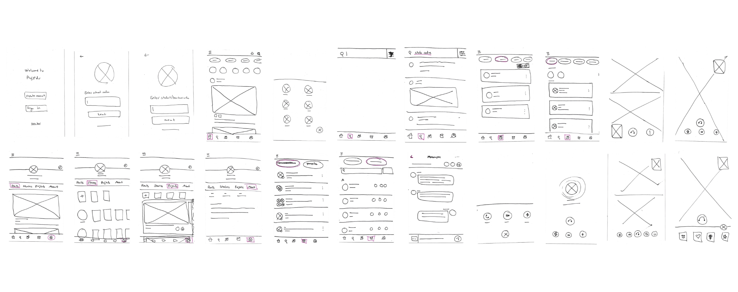 Image of paper wireframes